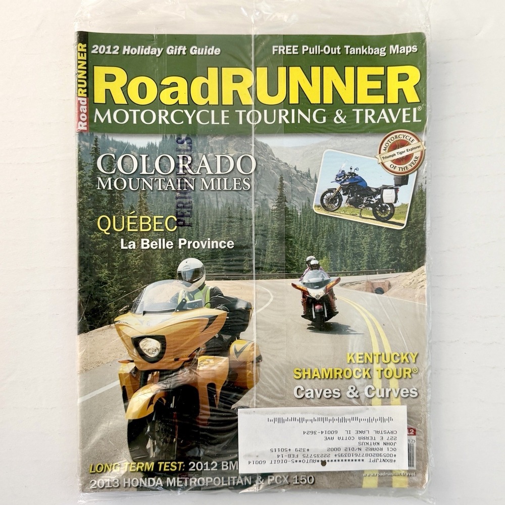 RoadRUNNER Motorcycle Touring Magazine December 2012 Colorado Mountain Miles NEW